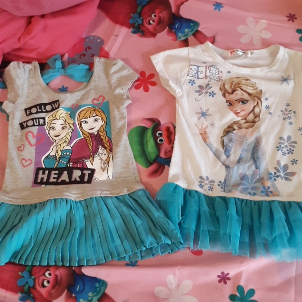 2 disney frozen tunic shirts